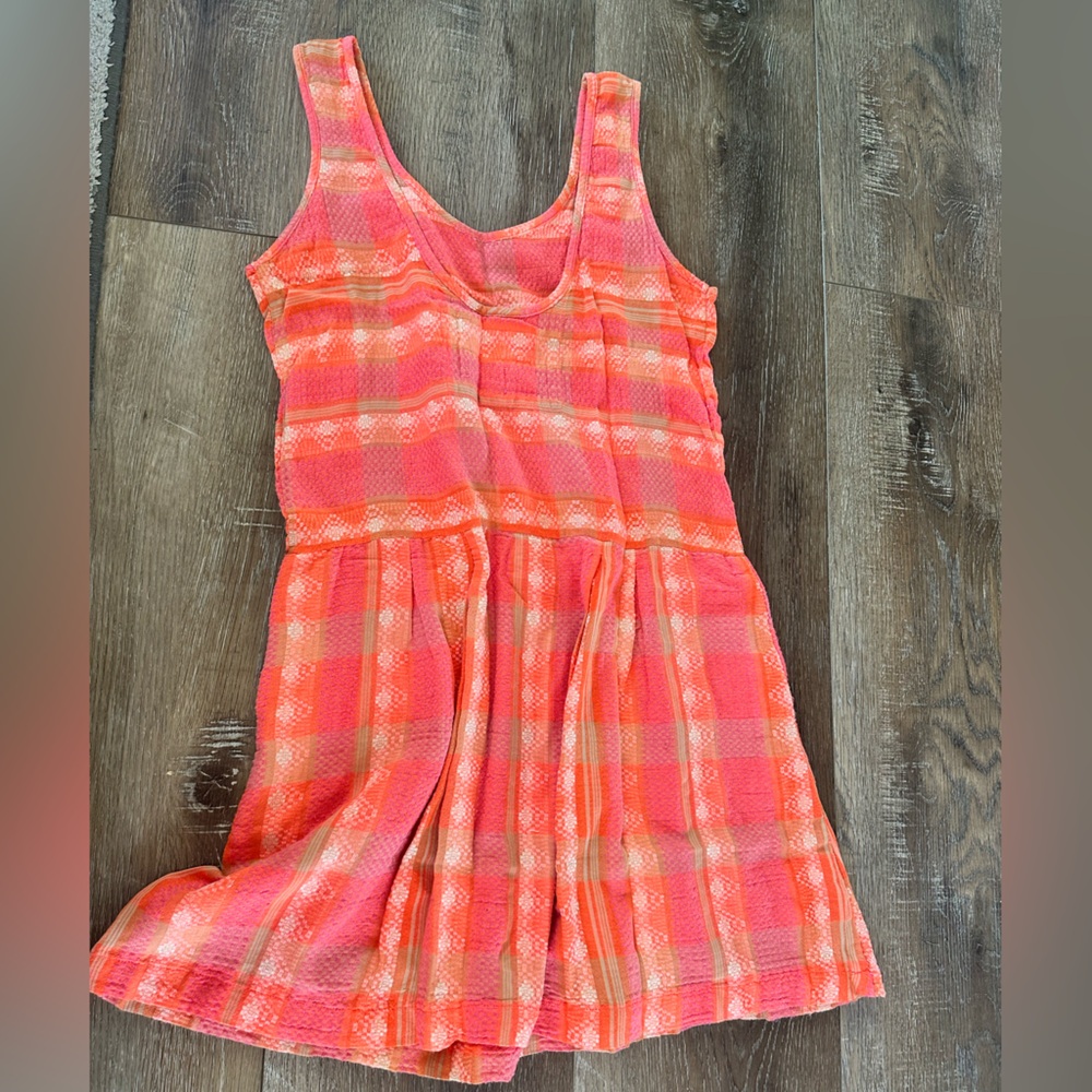 Women's Pink & Orange Sleeveless Mini Dress